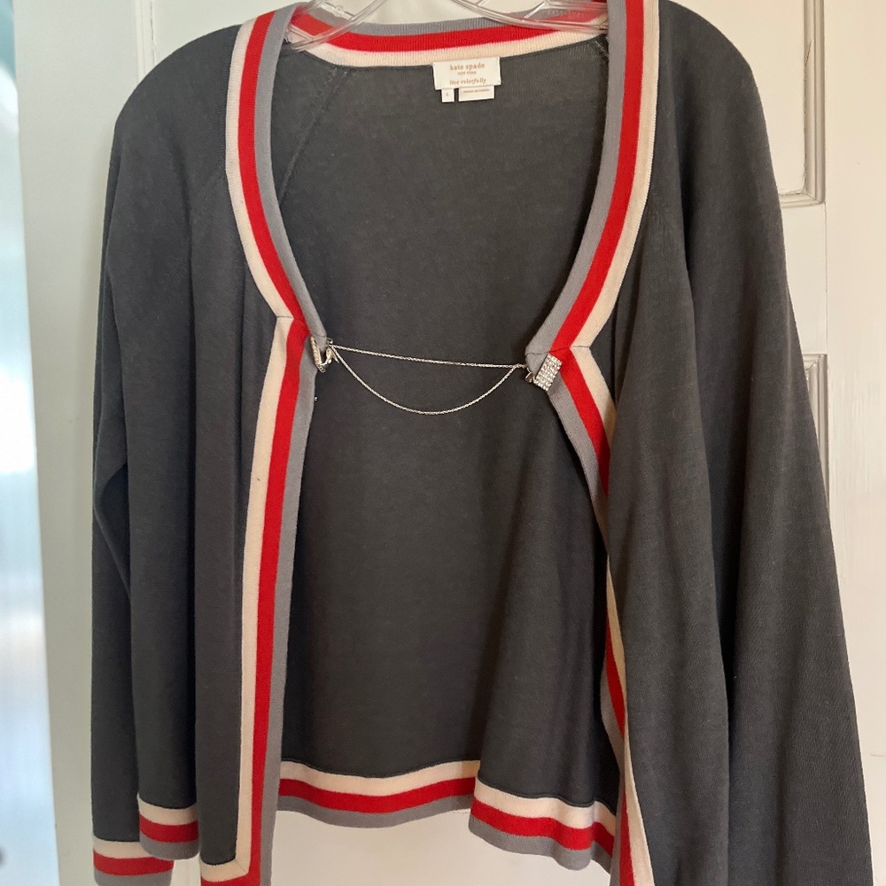 Kate Spade cardigan with jeweled chain closure